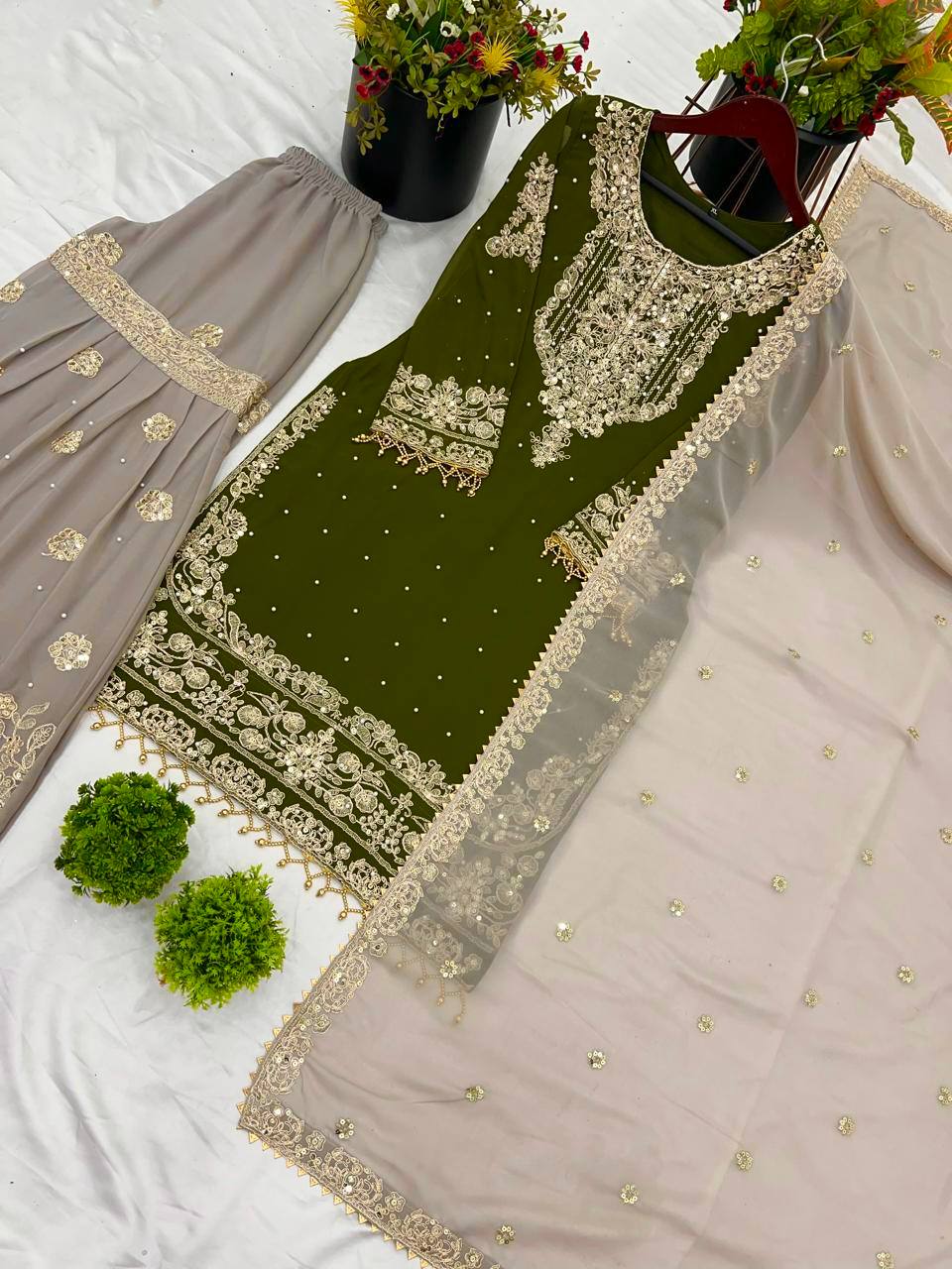 Crimson Royal Zari Embroidered Sharara Set - Drapes Dress