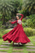 Maroon Mirror Work Rayon Anarkali Gown – Festive Navratri Garba Dress