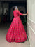 Hot Pink Floral Zari Weaving Lehenga Choli Set – Festive Silk Ensemble for Wedding & Navratri
