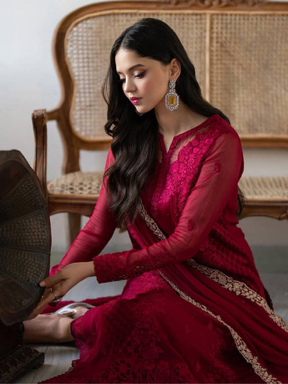 Magenta Faux Georgette Pakistani Palazzo Suit – Ready to Wear Designer Outfit