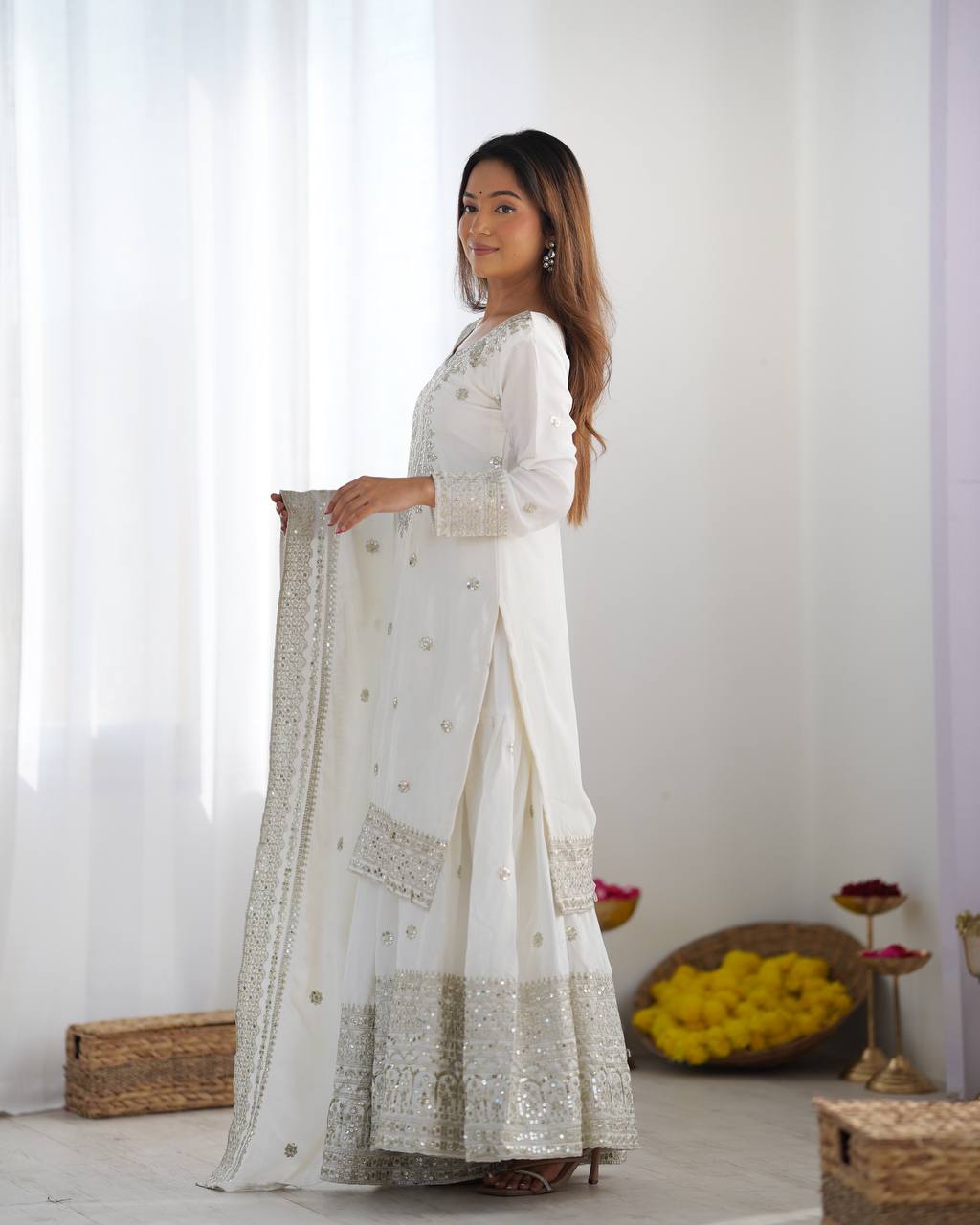 Sharara Suit with Embroidery & Sequence Work