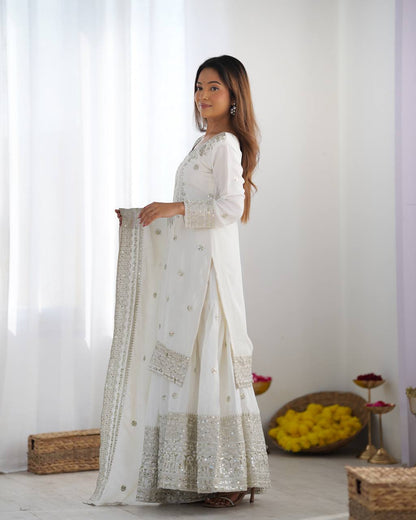 Sharara Suit with Embroidery & Sequence Work