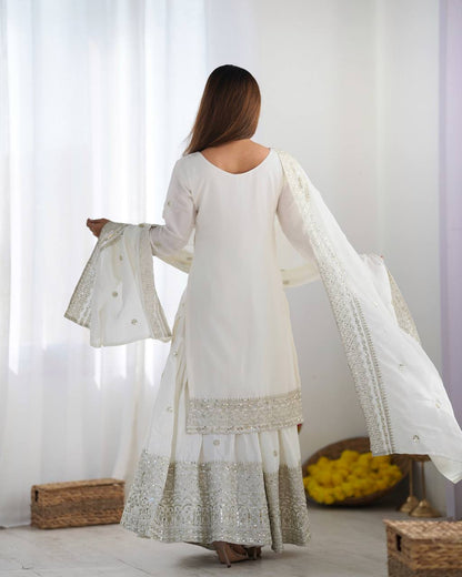 Sharara Suit with Embroidery & Sequence Work