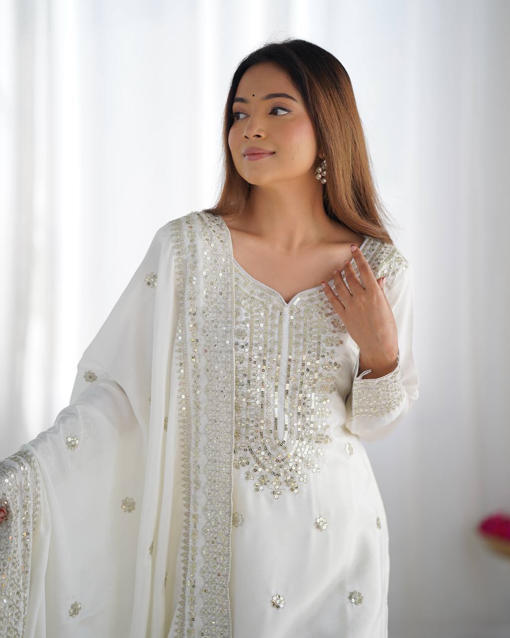 Sharara Suit with Embroidery & Sequence Work