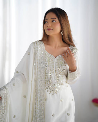 Sharara Suit with Embroidery & Sequence Work