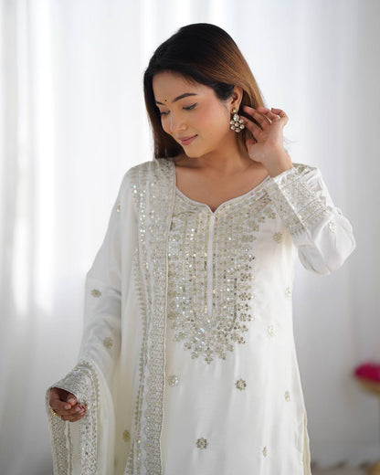 Sharara Suit with Embroidery & Sequence Work
