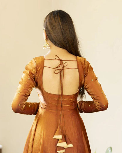 Designer Fendi silk Anarkali Gown