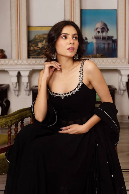 JET BLACK ANARKALI SUIT