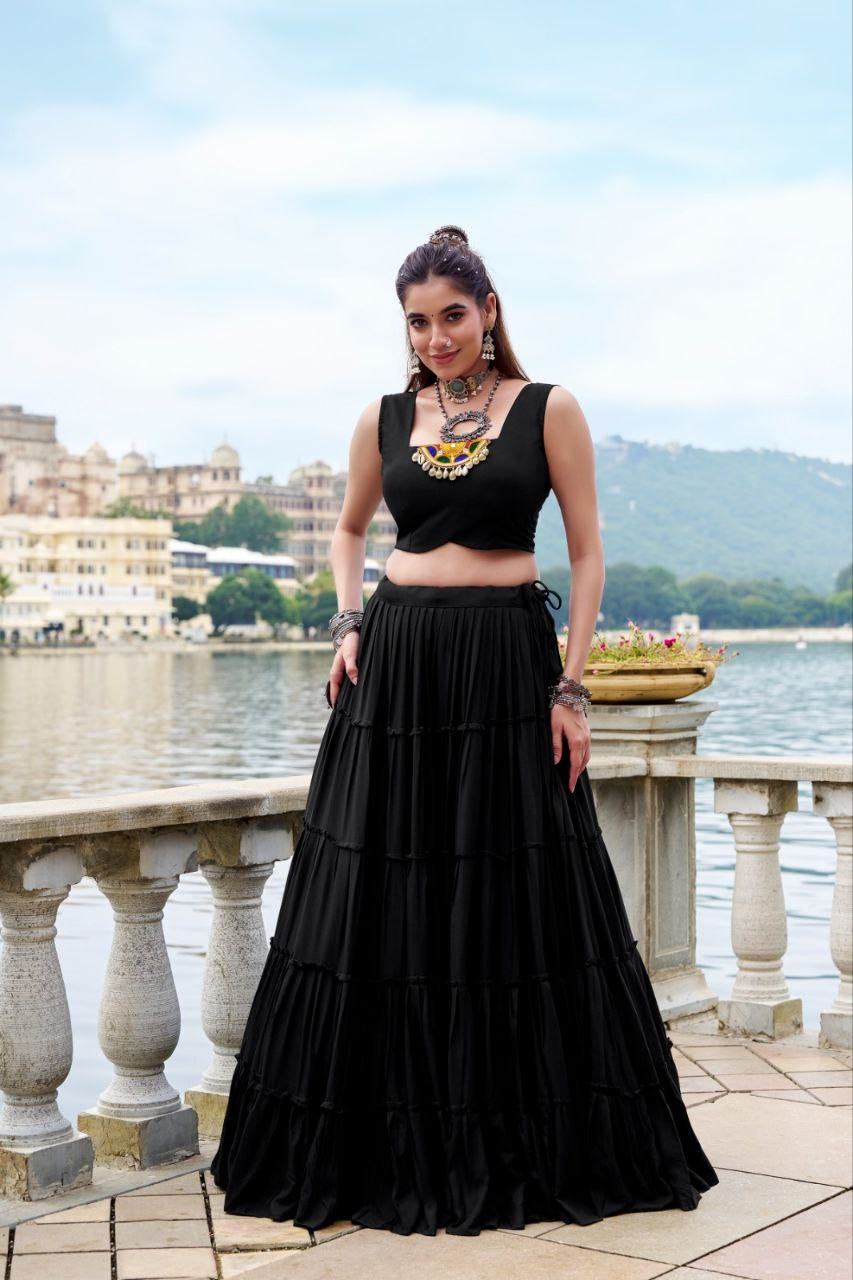 Black Mirror Work Lehenga Choli