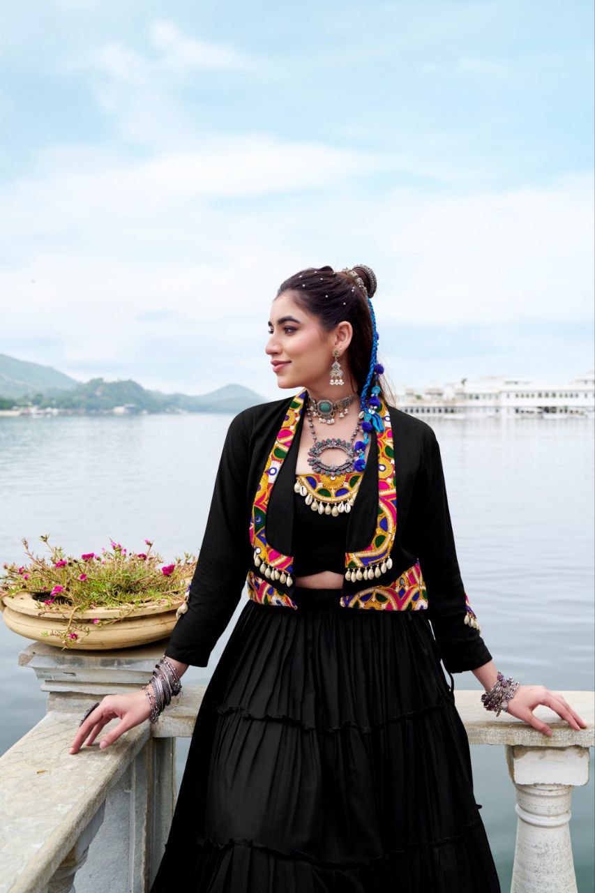 Black Mirror Work Lehenga Choli