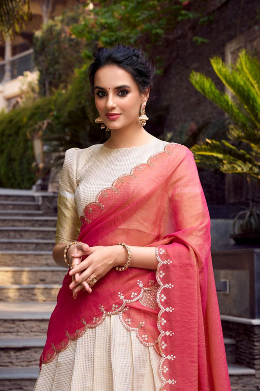 Zari Lehenga Choli, Golden Jacquard Lehenga, Traditional Indian Wear, Shreevani Catalogue Lehenga, Zari Embroidery Dress, Jacquard Chex Lehenga, Sequins Dupatta, Ethnic Lehenga Set, Wedding Guest Outfit, Golden Festive Lehenga