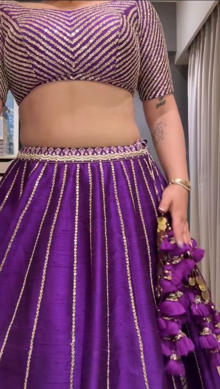 Chinon Silk Lehenga, Sequin Lehenga Choli, Thread Work Lehenga, Full Stitch Lehenga, Lace Border Dupatta, Side Zip Lehenga, 3 Meter Flair Lehenga, Unstitched Blouse, Wedding Wear Lehenga, Festive Ethnic Wear, Lightweight Lehenga Choli, Designer Lehenga Set, Traditional Indian Outfit