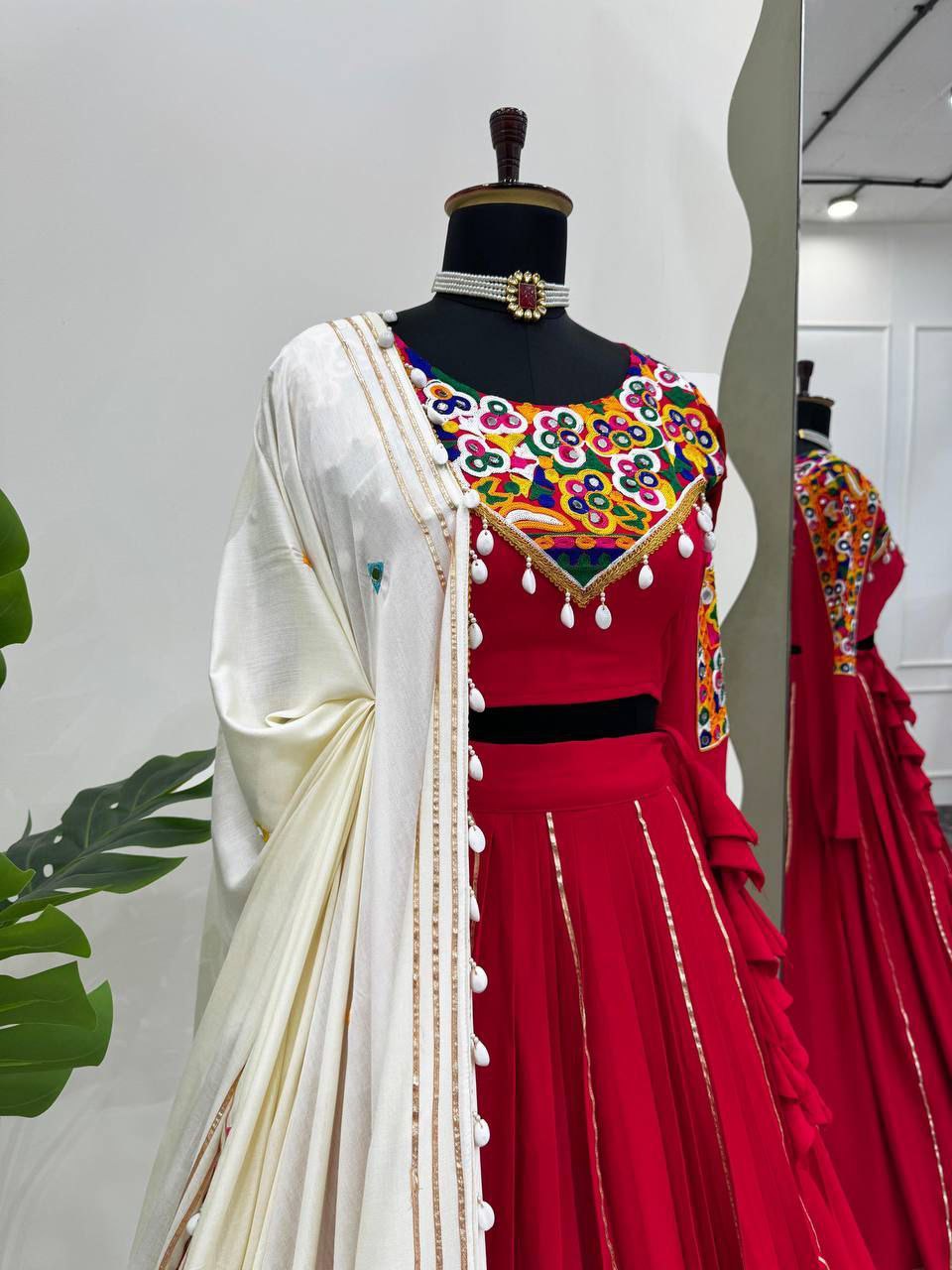 Reyon Silk Lehenga, Semi-Stitched Lehenga, Mirror Work Lehenga, Kodi Lace Lehenga Choli, Chinestitch Embroidery, Golden Pata Lehenga, Silver Pati Work, Ethnic Wear 2025, Traditional Indian Outfit, Real Mirror Embellished Choli, Lehenga with Dupatta Set, Festive Lehenga Choli