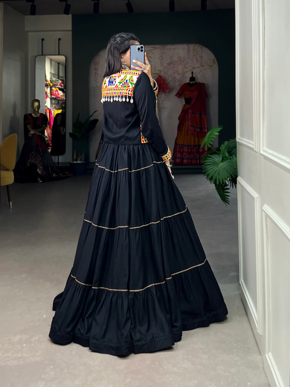 Navratri Lehenga Choli with Koti, Pure Rayon Lehenga Set, Gamthi Work Festival Wear Outfit, Gota Patti Lehenga for Navratri, Designer Navratri Chaniya Choli 2025, Stitched Lehenga Choli with Jacket, Traditional Indian Lehenga Outfit, Cowrie Lace Work Lehenga Choli, Women’s Navratri Garba Dress, Rayon Lehenga Choli with Gamthi Embroidery