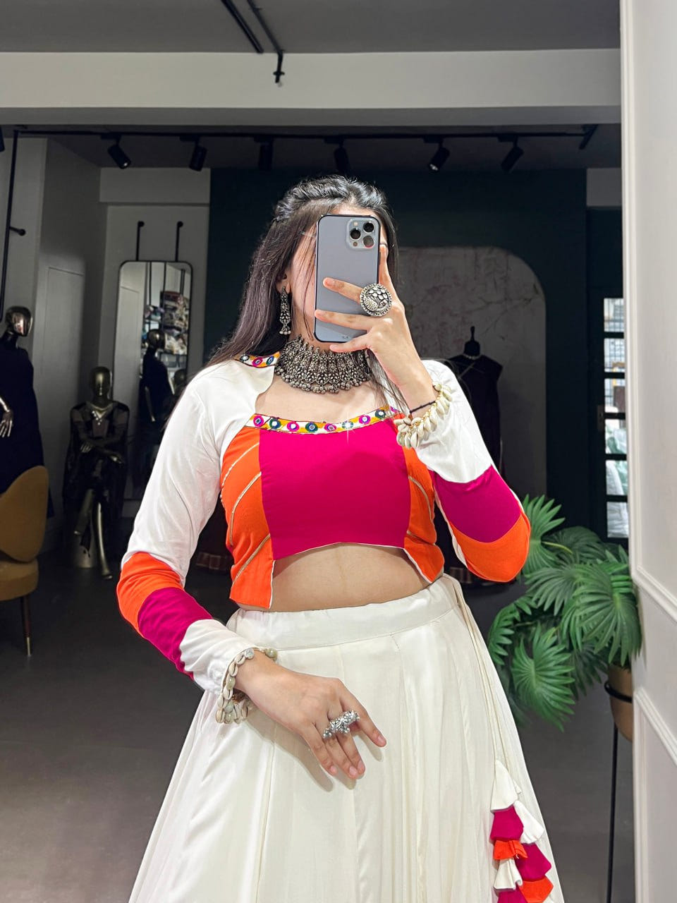 Pure Rayon Navratri Lehenga, Gamthi Work Lehenga Choli, Mirror Work Navratri Outfit, Gota Patti Blouse Lehenga Choli, Stitched Rayon Lehenga for Women, Traditional Navratri Chaniya Choli, Designer Lehenga Choli 2025, Festival Wear Lehenga for Garba, Cowrie Lace Work Lehenga Choli, Women’s Ethnic Wear for Navratri