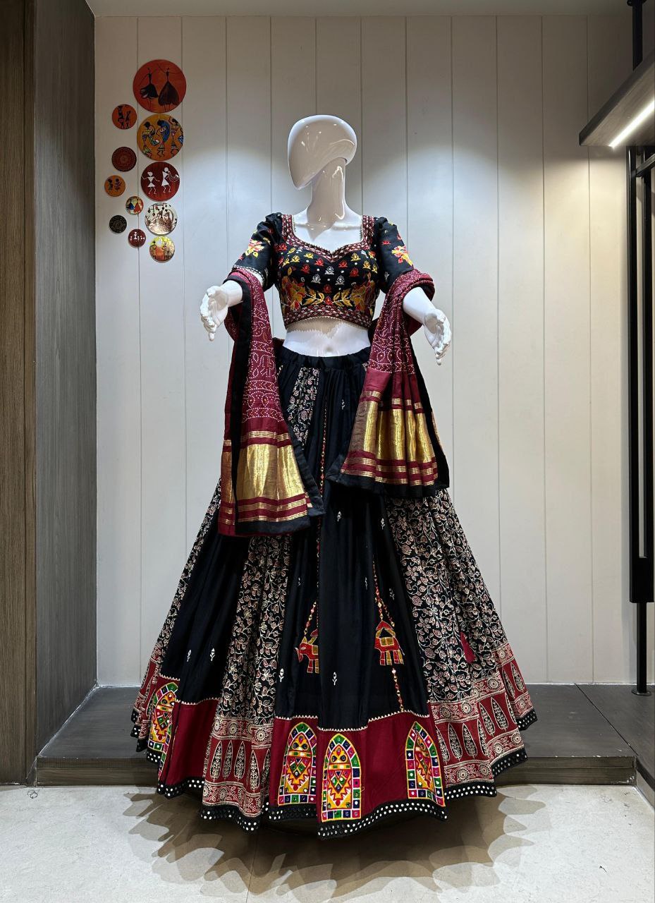 Temple Chaniya Choli, Mirror Work Chaniya Choli, Cotton Chaniya Choli, Gaji Silk Dupatta, Lagdi Pallu Dupatta, Flex Cotton Lehenga, Navratri Choli Set, Traditional Chaniya Choli, Handwork Ghagra Choli, L Size Chaniya Choli, Indian Ethnic Wear, Designer Garba Outfit, Dandiya Choli