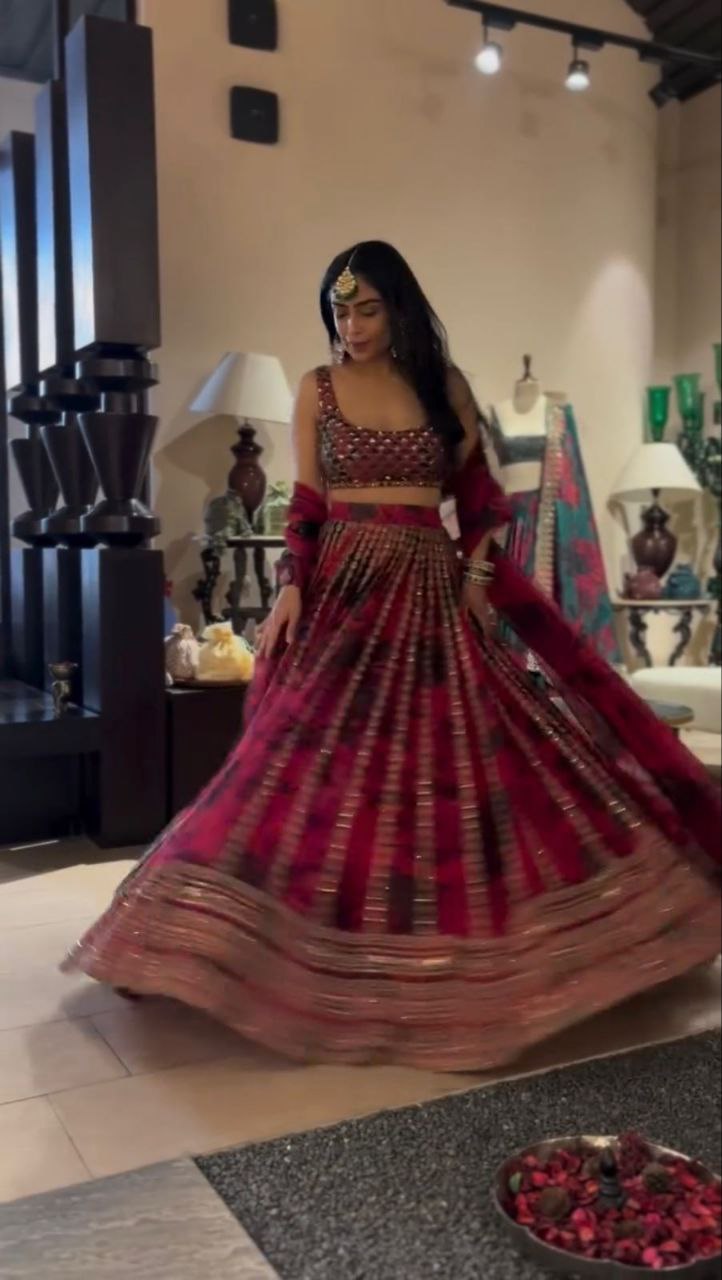 Tabby Organza Lehenga, Sequin Work Lehenga, Organza Choli Set, Full Stitch Lehenga, Lace Border Dupatta, Lightweight Lehenga, Wedding Lehenga Choli, Festive Ethnic Wear, Designer Organza Lehenga, Traditional Lehenga Choli, 3 Meter Flair Lehenga, Unstitched Blouse, Micro Inner Lehenga