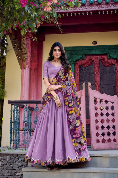 Tasar Silk Wedding Lehenga, 
Bridal Lehenga Choli Set, 
Vichitra Silk Embroidered Blouse, 
Sequins Work Dupatta Lehenga, 
Designer Bridal Lehenga 2025, 
Foil Print Lehenga for Weddings, 
Stitched Wedding Lehenga with Cancan, 
Indian Bridal Outfit Online, 
Traditional Silk Wedding Lehenga, 
Luxury Ethnic Wear for Brides
