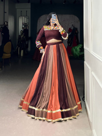 Navratri Lehenga 2025, Rayon Lehenga Choli, Mirror Work Blouse, Garba Outfit, Gamthi Lehenga, Festive Wear for Women, Traditional Indian Dress