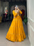 Designer Mustard Rayon Navratri Lehenga Choli with Gamthi Work Koti