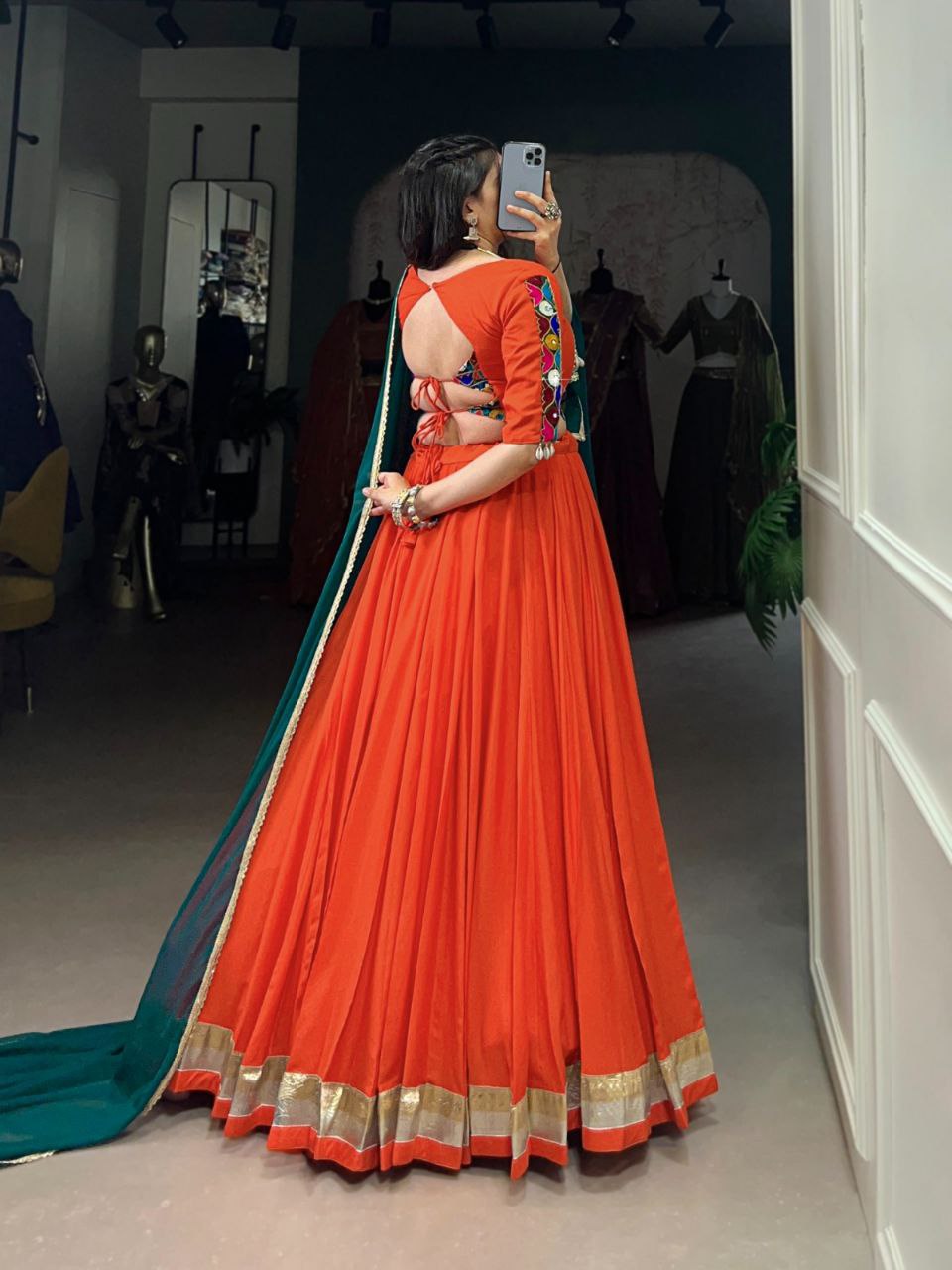 Navratri Collection 2025, Mirror Work Lehenga, Gamthi Work Blouse, Rayon Lehenga Choli, Kodi Lace Lehenga, Festival Lehenga 2025, Traditional Garba Outfit, 8 Meter Flair Lehenga, Cowrie Lace Choli, Ethnic Wear for Women, Dandiya Night Outfit, Indian Festive Wear, Embossed Rayon Lehenga