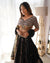 Black Faux Georgette Sequin Thread Navratri Lehenga Choli with Dupatta