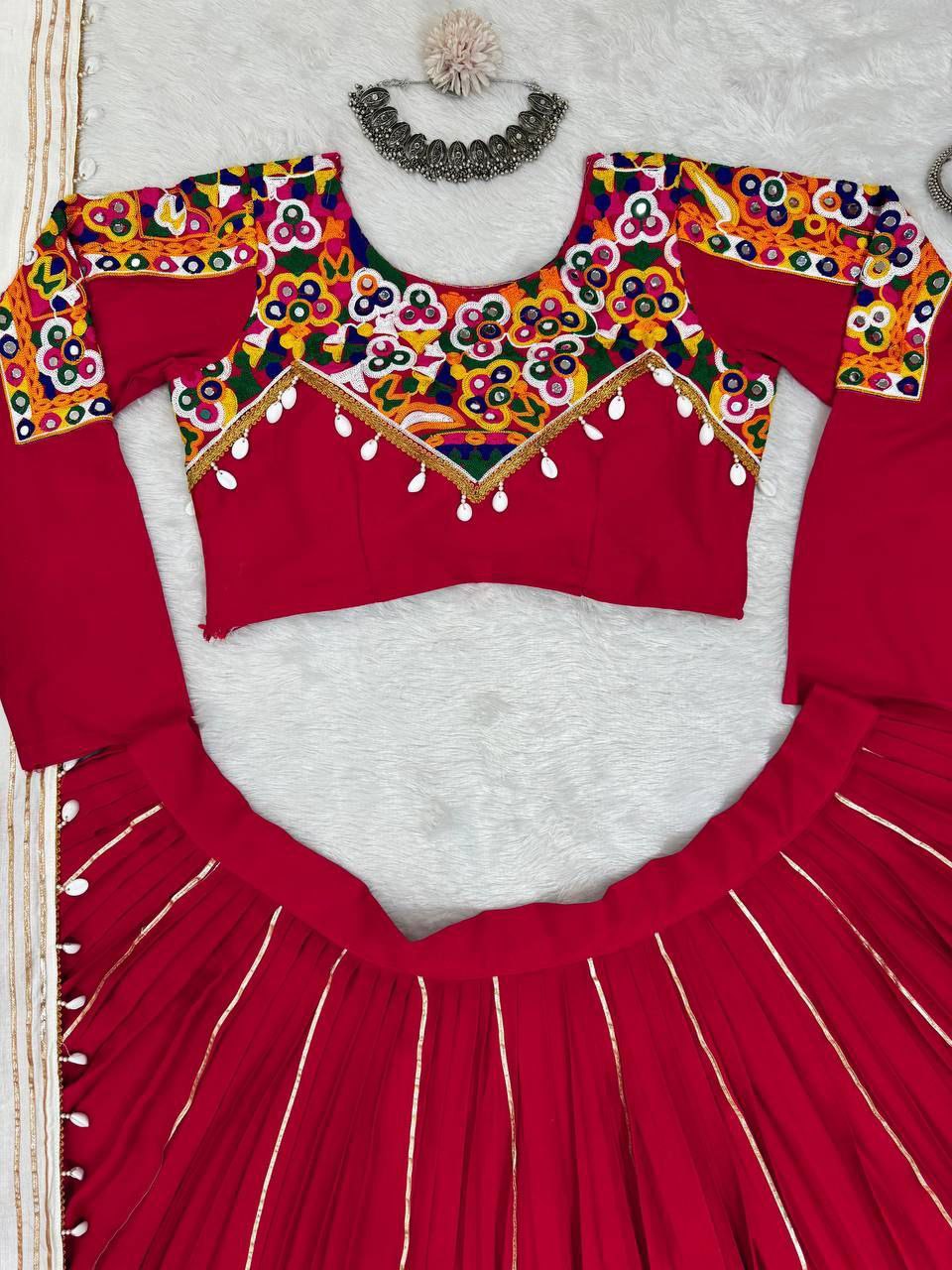 Reyon Silk Lehenga, Semi-Stitched Lehenga, Mirror Work Lehenga, Kodi Lace Lehenga Choli, Chinestitch Embroidery, Golden Pata Lehenga, Silver Pati Work, Ethnic Wear 2025, Traditional Indian Outfit, Real Mirror Embellished Choli, Lehenga with Dupatta Set, Festive Lehenga Choli