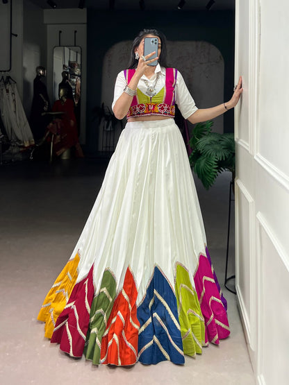 Traditional Multi-Color 3-Piece Chaniya Choli for Navratri with Gamthi Koti & Shirt