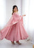 Pink Designer Crunchy Silk Anarkali Gown and Dupatta For Party Wear