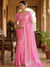 Pink Rasmalai Silk Saree with Contrast Sequins Net Embroidered Blouse
