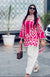 Pink & White Designer Natural Crepe Print Plazzo Top and Dupatta