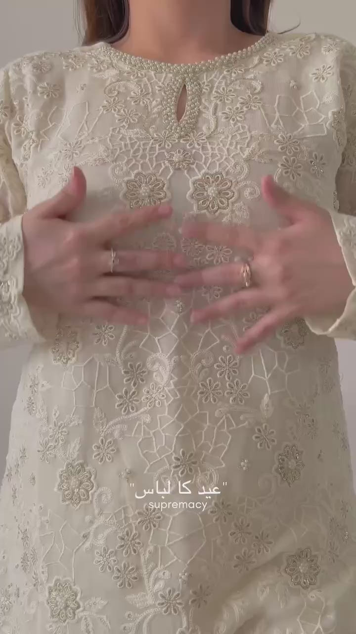 Hand-Embroidered Sharara Suit Set with Zari & Sequin Work