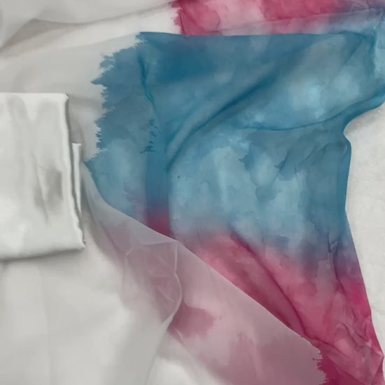 Saree For Holi Festival in Pink Georgette Digital Print and Blouse 