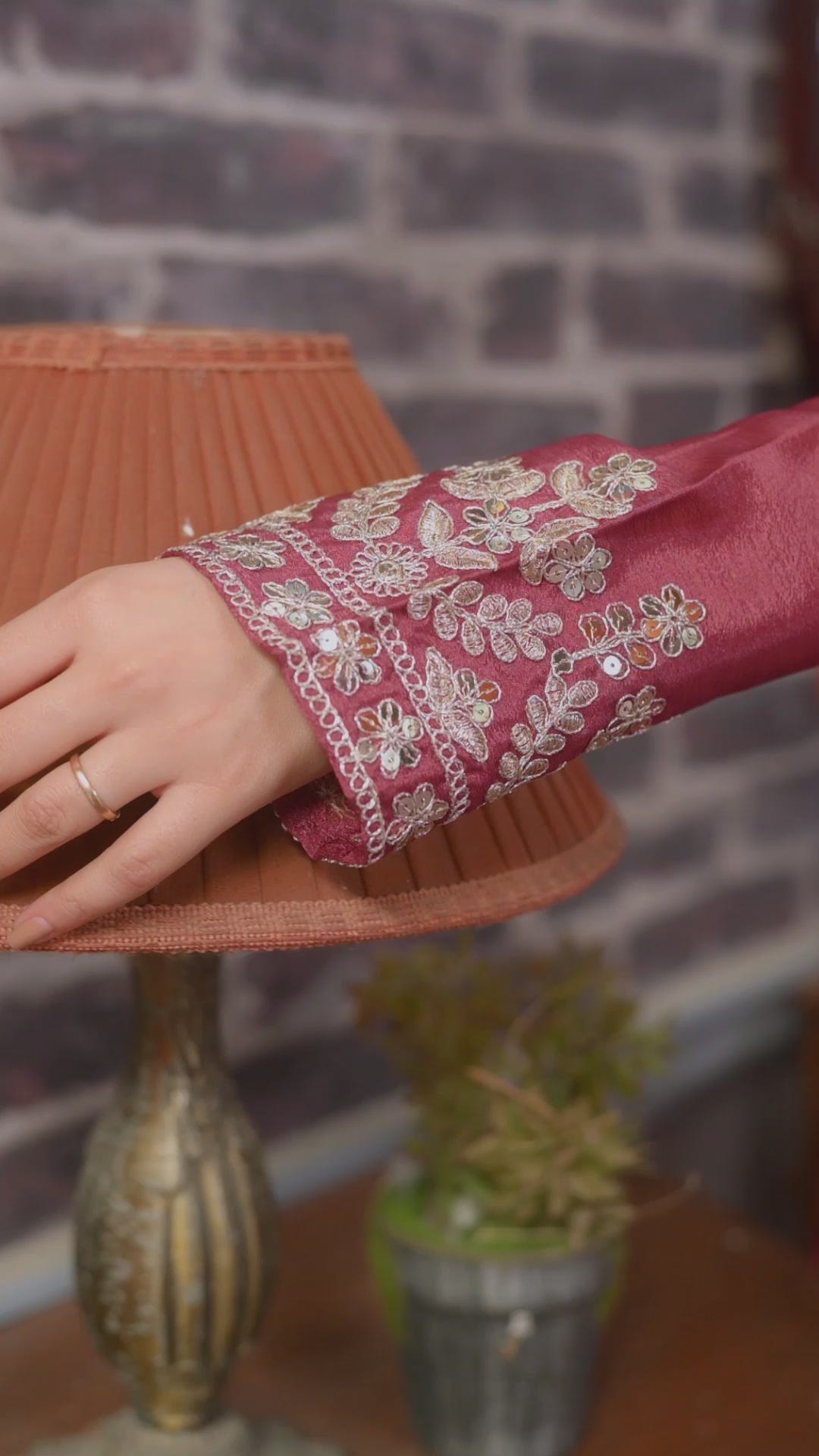 Designer Chinon Suit with All-Over Sequence Embroidery for Parties Drape Dress