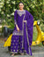 Purple Designer Chinon Embroidery Sharara Suit and Dupatta For Party Wear
