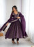 Purple Designer Crunchy Silk Embroidered Anarkali Gown and Dupatta