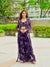 Purple Designer Tibby Silk Shrug Sharara Set with Embroidery Work