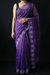 Purple Pure Organza Saree with Sequins Embroidery Border Work Blouse