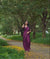 Purple Rangoli Silk Saree with Aarko Border & Net Sequins Work Blouse