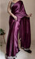 Purple Satin Saree with Contrast Malbari Weaving Blouse