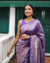 Purple Traditional Kanchipuram Silk Saree with Woven Matching Blouse