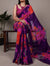 Purple Weightless Marble Floral Printed Saree with Banglory Blouse