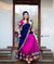 Rani Pink Heavy Cotton Saree with Kanchipuram Zari Border Navy Blue Dupatta