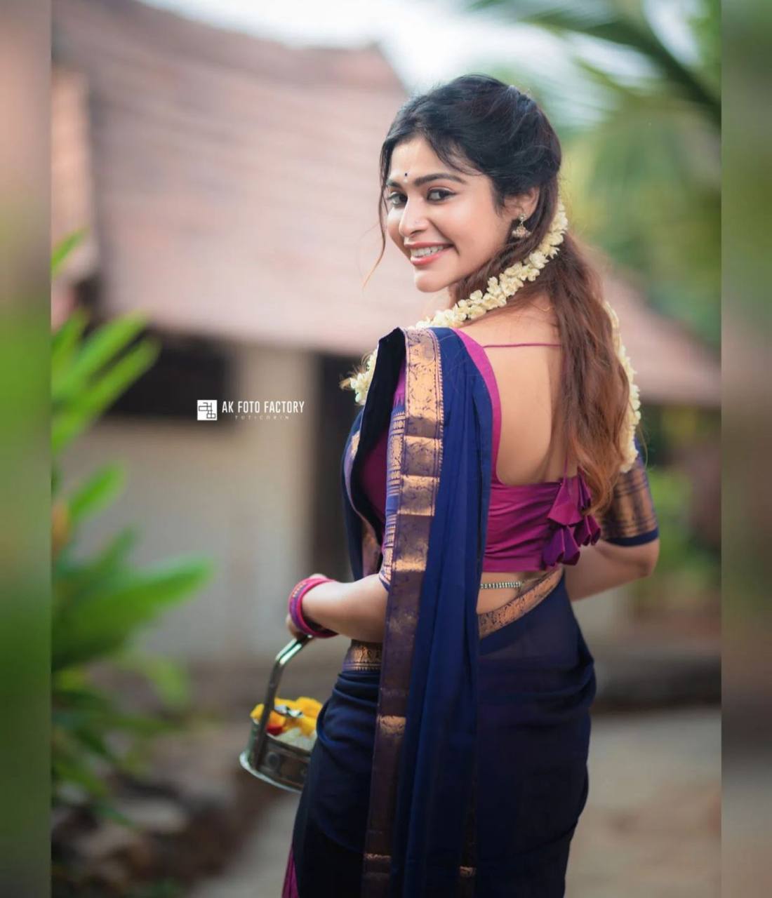 Rani Pink Heavy Cotton Saree with Kanchipuram Zari Border Navy Blue Dupatta