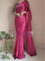 Rani Pink Satin Saree with Contrast Malbari Weaving Blouse