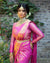 Rani Pink Traditional Kanchipuram Saree with Chex Weaving Woven Blouse