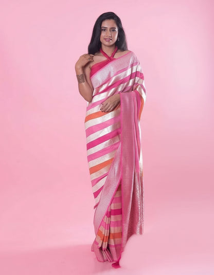 Rani Traditional Kanchipuram Silk Saree with Woven Border Classic Pallu