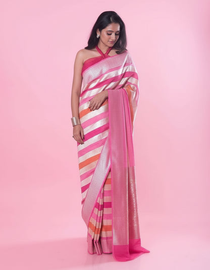 Rani Traditional Kanchipuram Silk Saree with Woven Border Classic Pallu