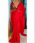 Red Luxury Smooth Satin Saree with Designer Embroidery Blouse