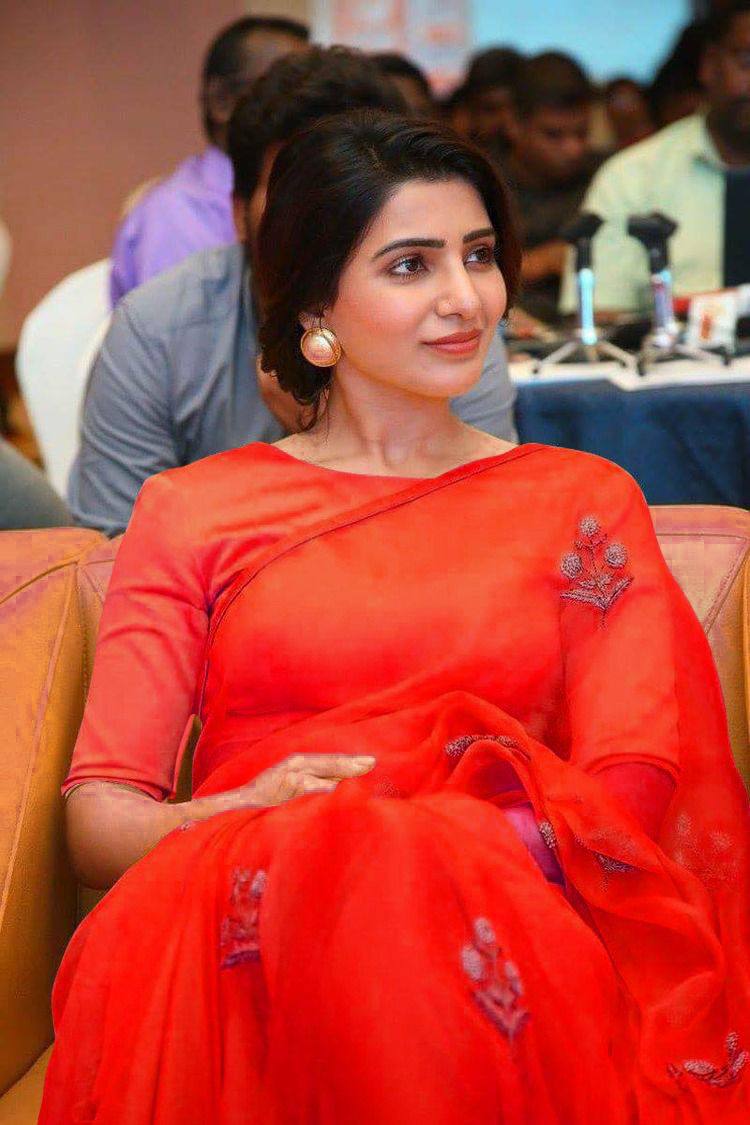 Red Pure Organza Sequins Embroidery Saree with Banglori Blouse